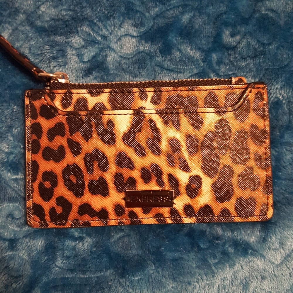 Express leopard print cardholder